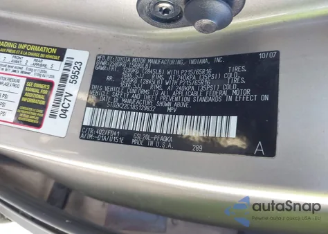 2008 Toyota Sienna Xle из США, поврежденный, VIN 5TDZK22C18S129832